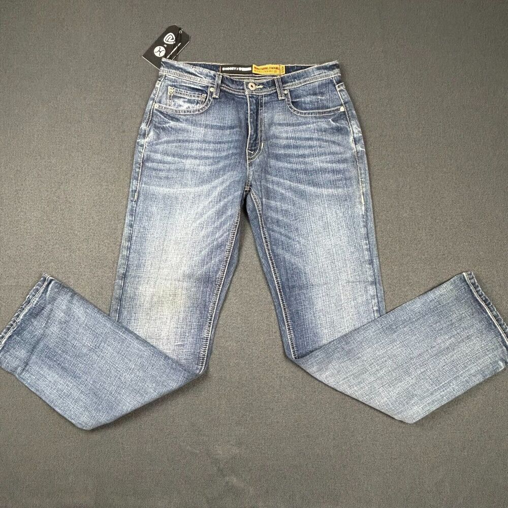Rock & Roll Denim Jeans Mens 32x34 Double Barrel Stackable Boot Leg Relaxed NWT